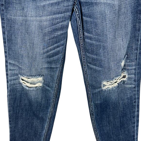Abercrombie & Fitch SZ 28x25 Boyfriend Straight Jeans Mid-Rise Button-Fly Blue - Picture 3 of 11